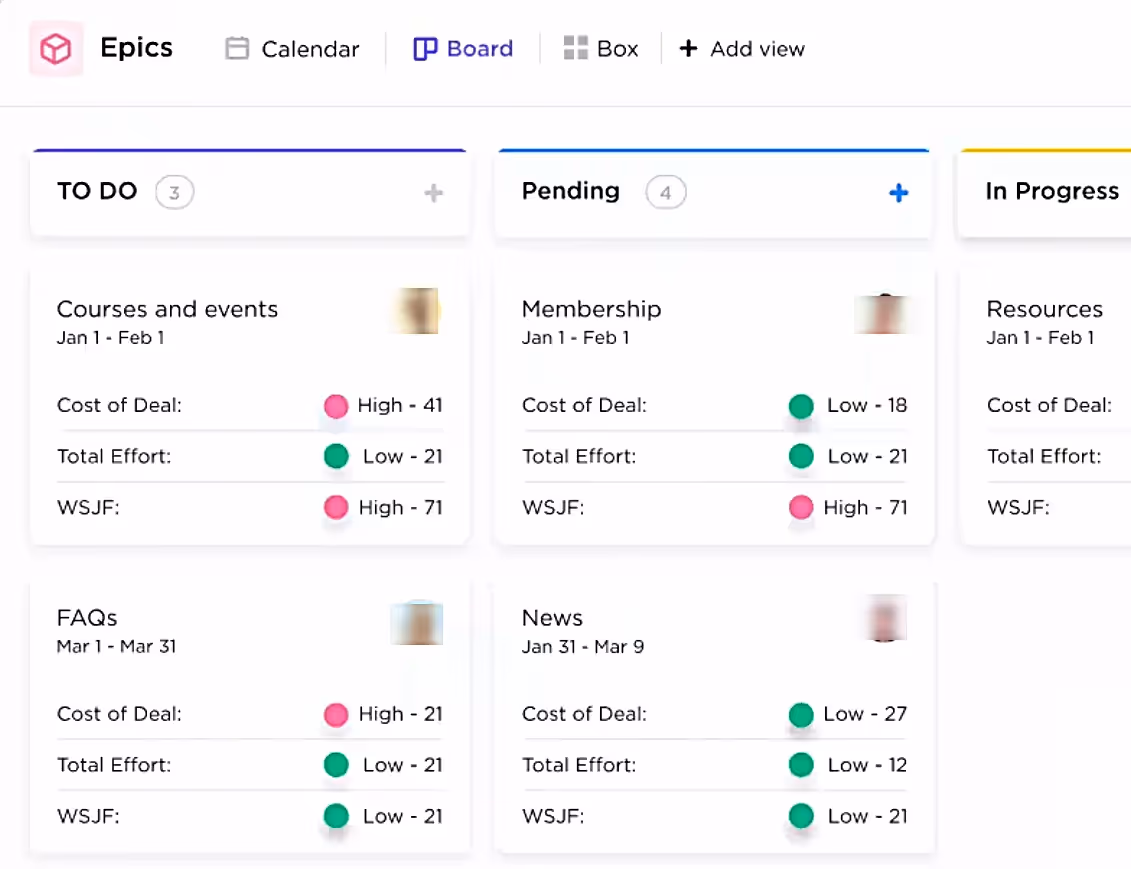 Handle Epics in ClickUp