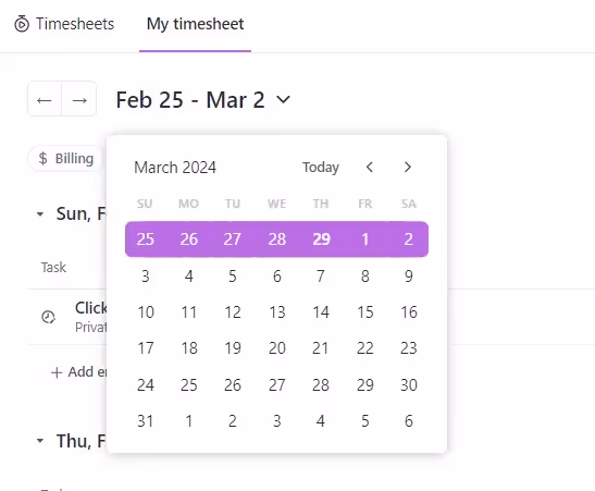 Filter Timesheets by Date