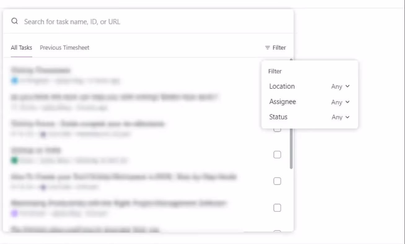 Filter Out Timesheets