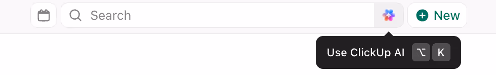 Access ClickUp AI from the toolbar