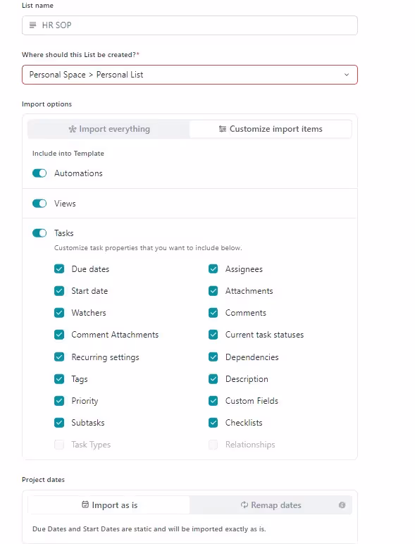 Use built-in SOP Templates and Customize