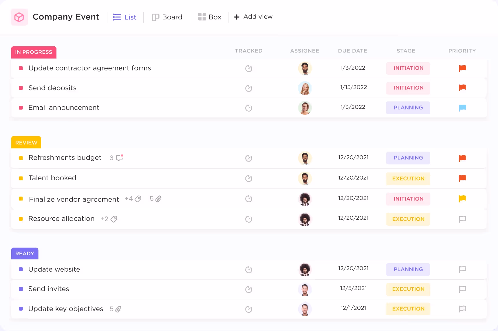 Calendar view in ClickUp