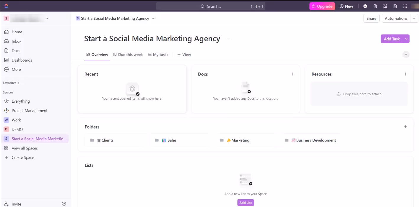 ClickUp's Intuitive User Interface