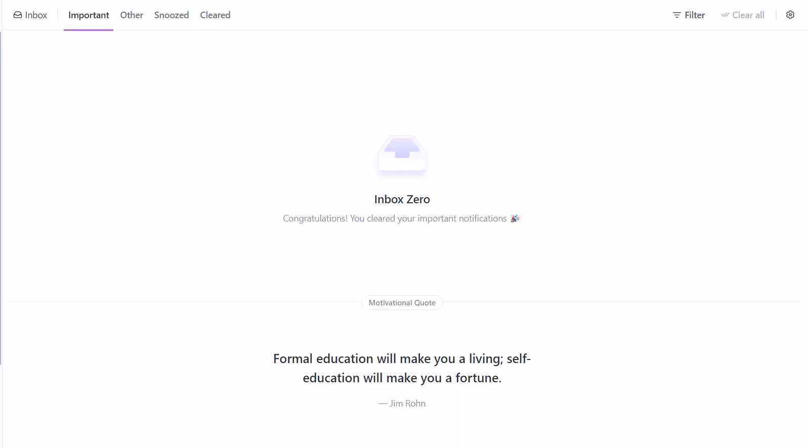 ClickUp's Notifications Center Inbox