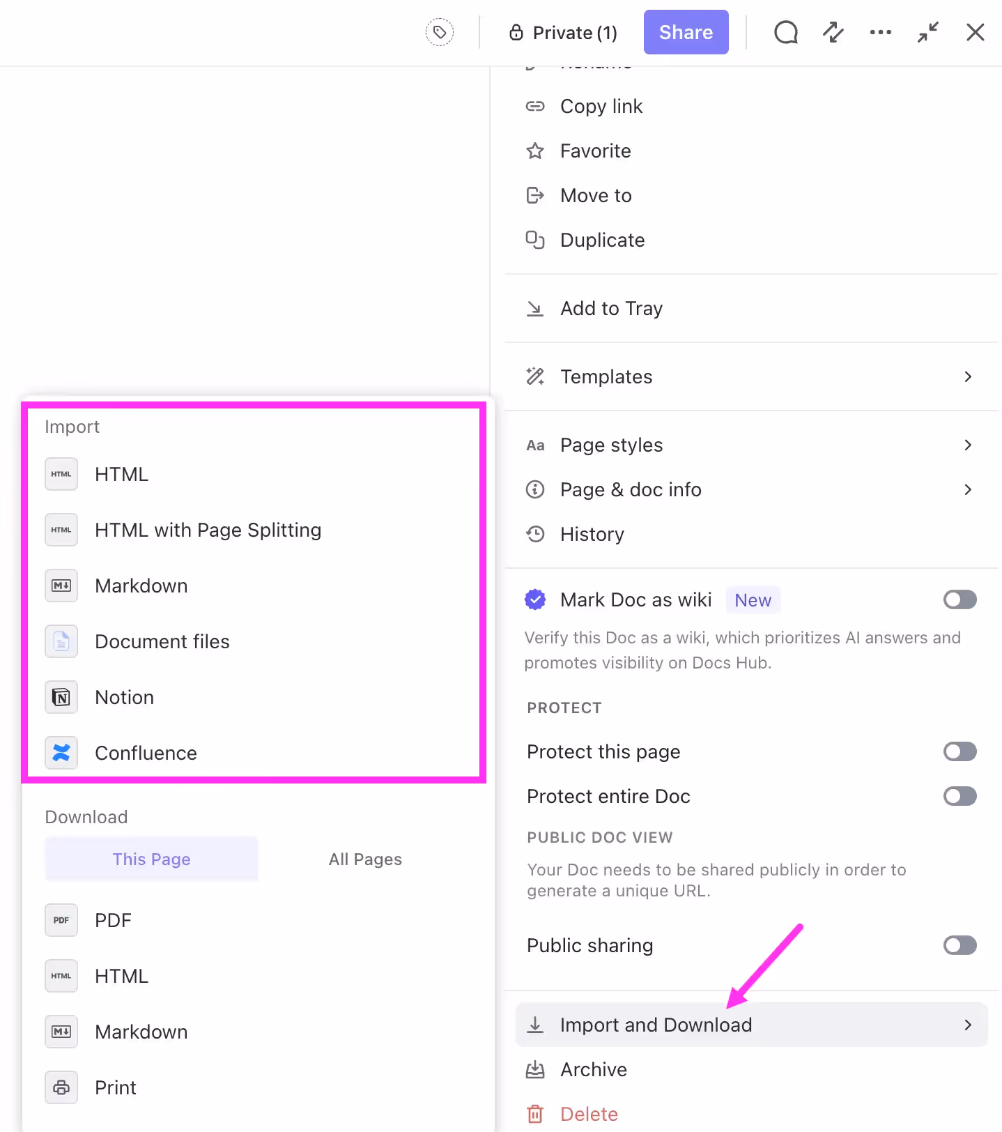 Different Importing Options