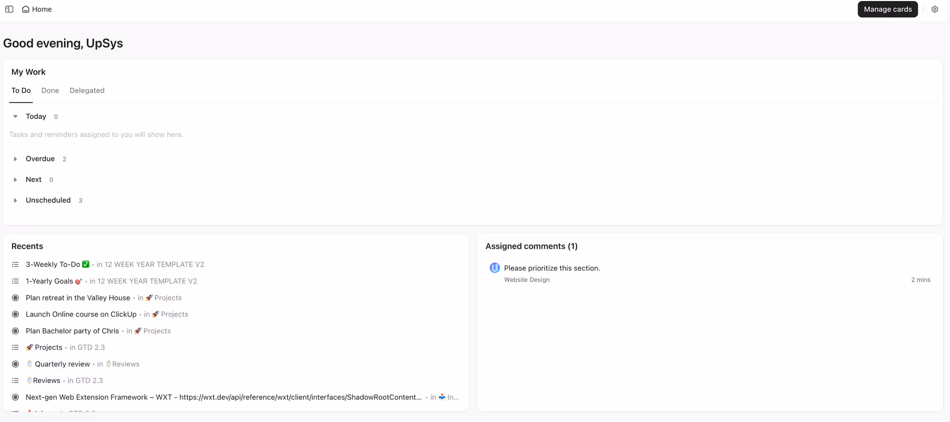 Main cards to use in homepage