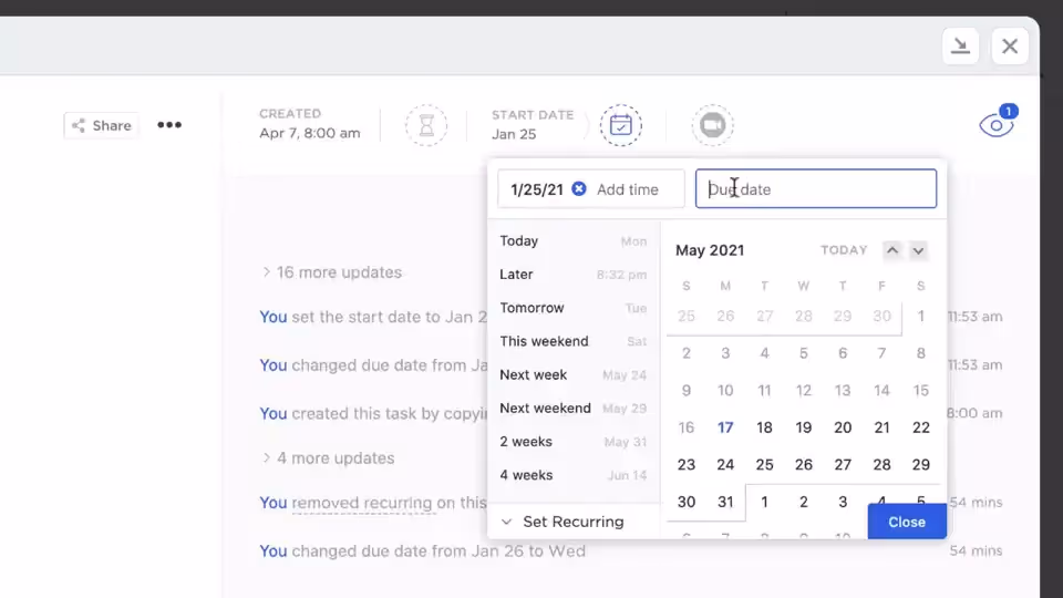 ClickUp Recurring Tasks