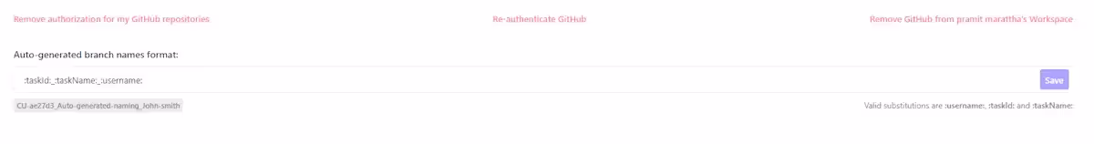 Set Default Branch Name Format