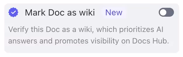 You can also mark a doc as a Wiki