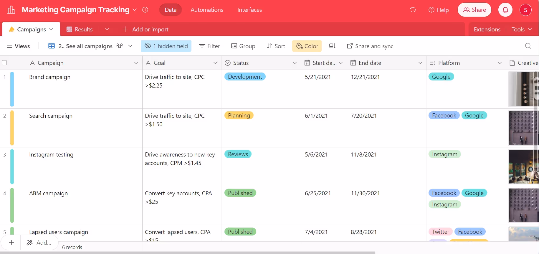 Airtable User Interface