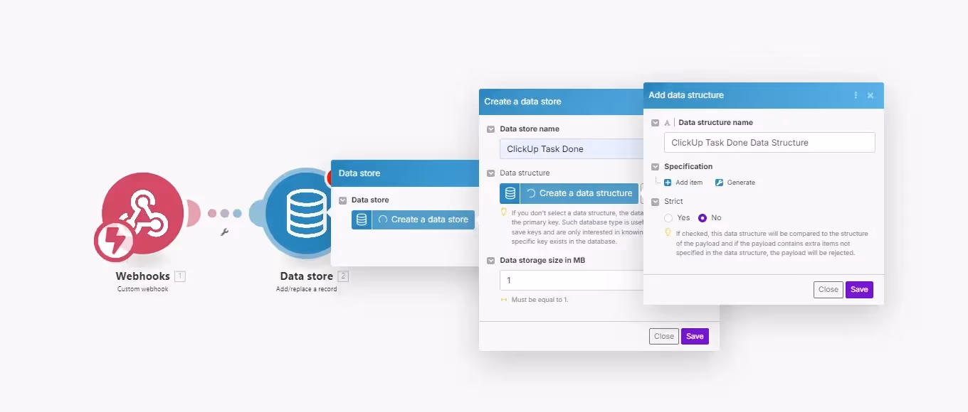 Ajouter une data store dans Make