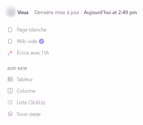 Aperçu d'une nouvelle page de document