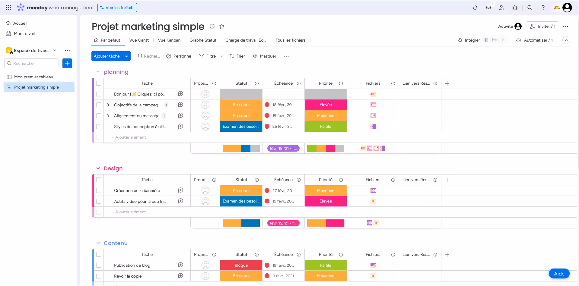 Aperçu de Monday.com