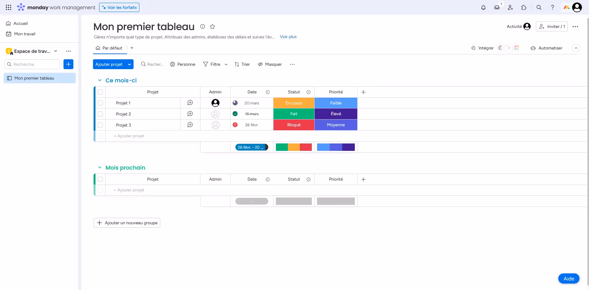 Aperçu de Monday.com