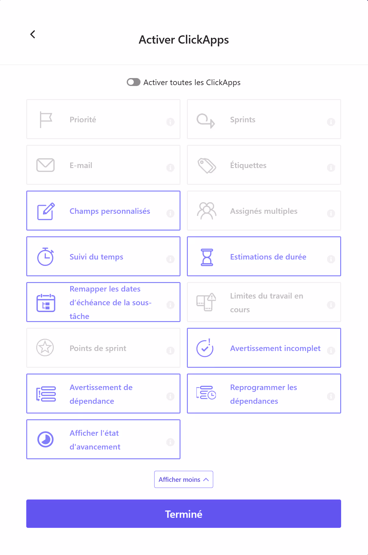 Choisir les bons ClickApps