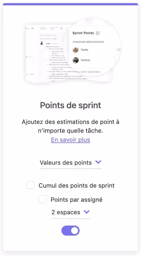 ClickApp : Points de sprint