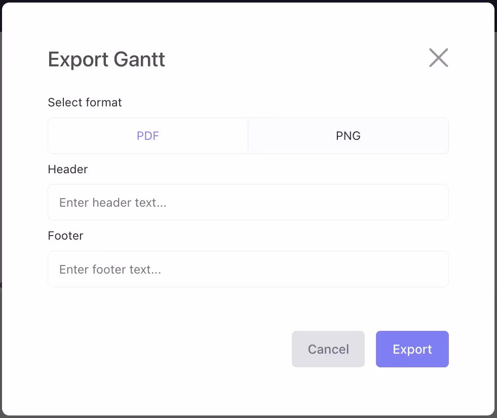 Export your Gantt Chart