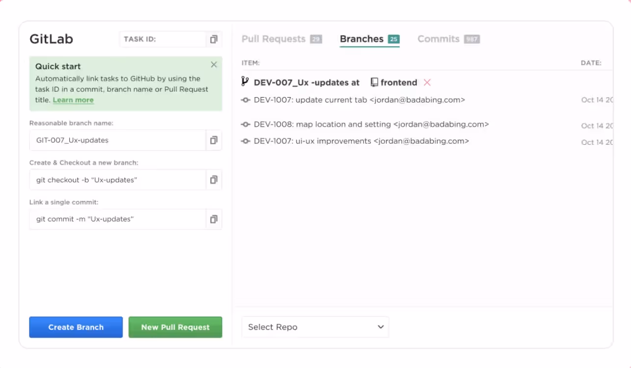 ClickUp Integration with GitLab