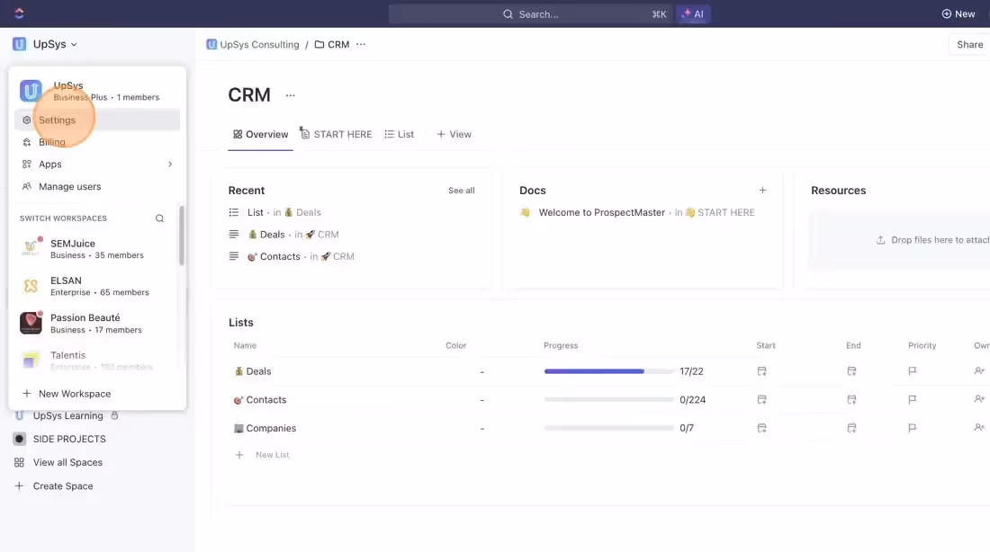 Changing ClickUp's Language