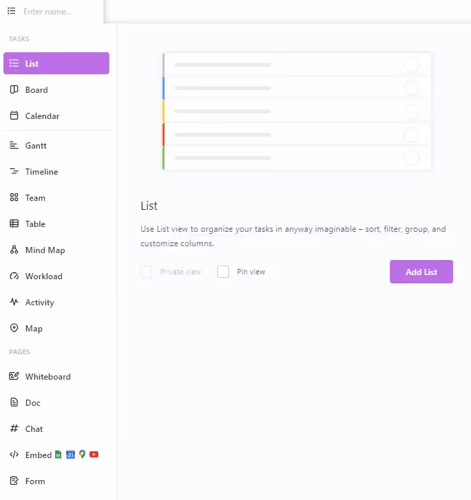 ClickUp's Multiple Views