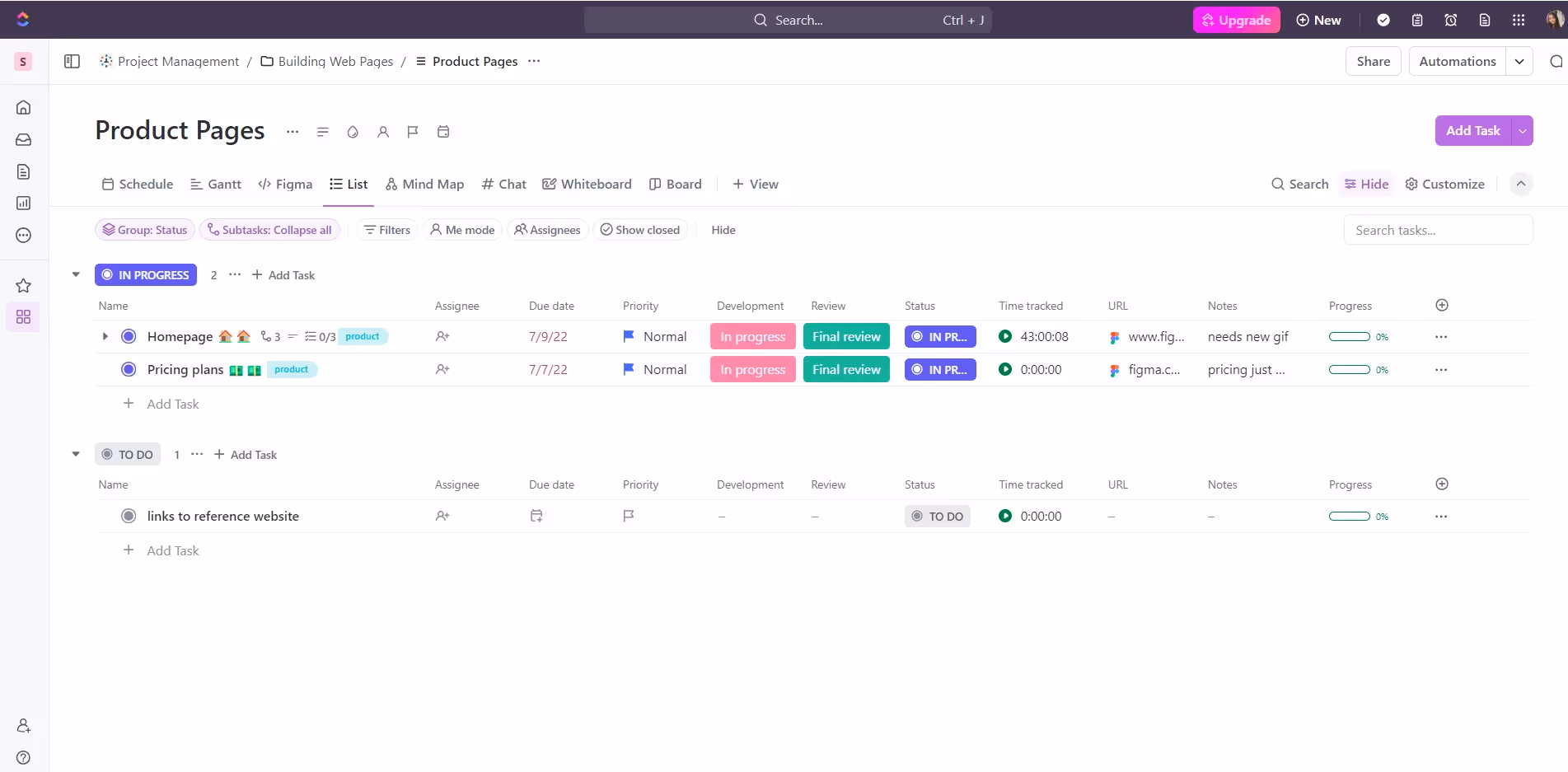 Navigating ClickUp's highly intuitive interface
