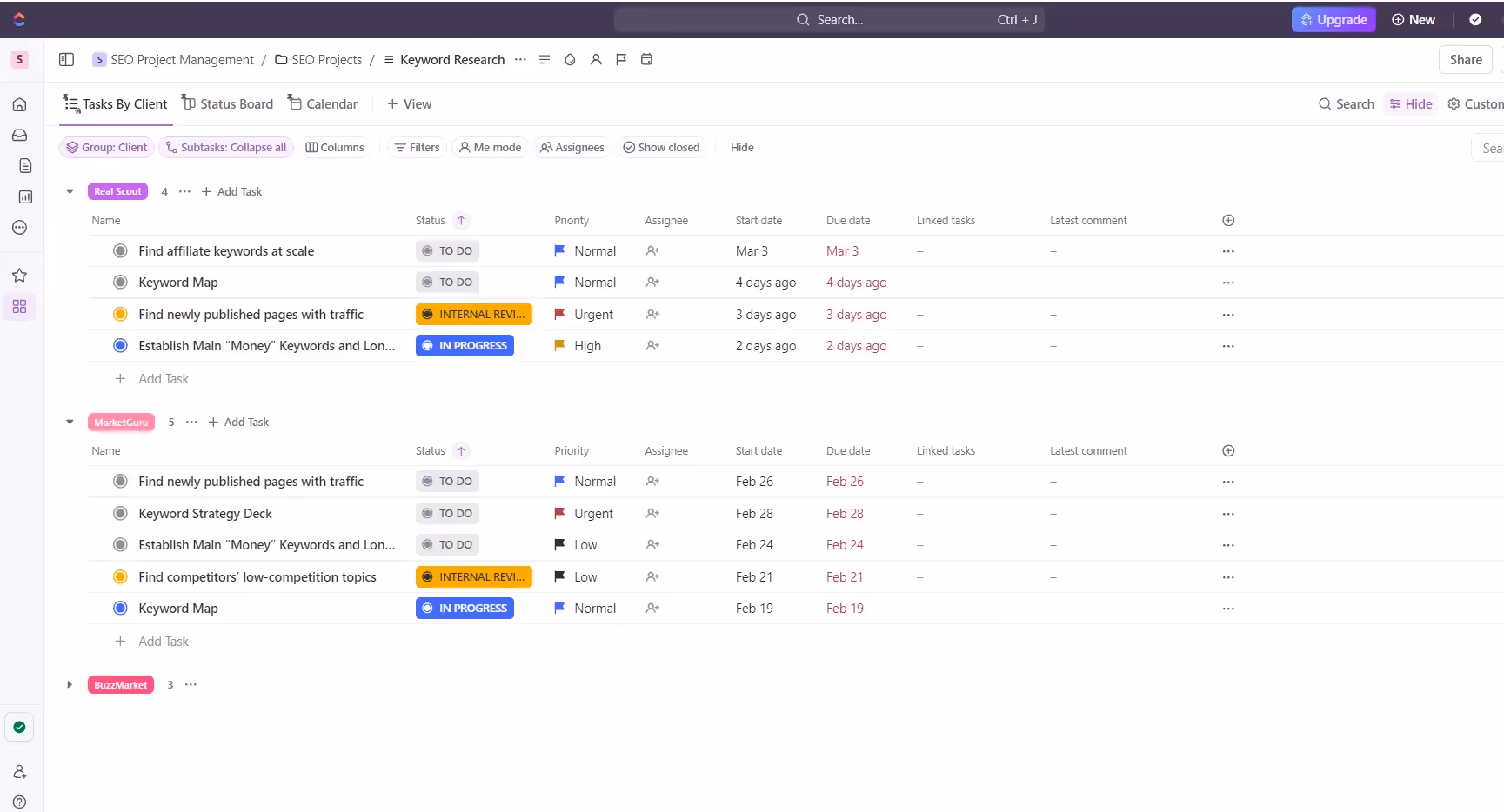 ClickUp User Interface