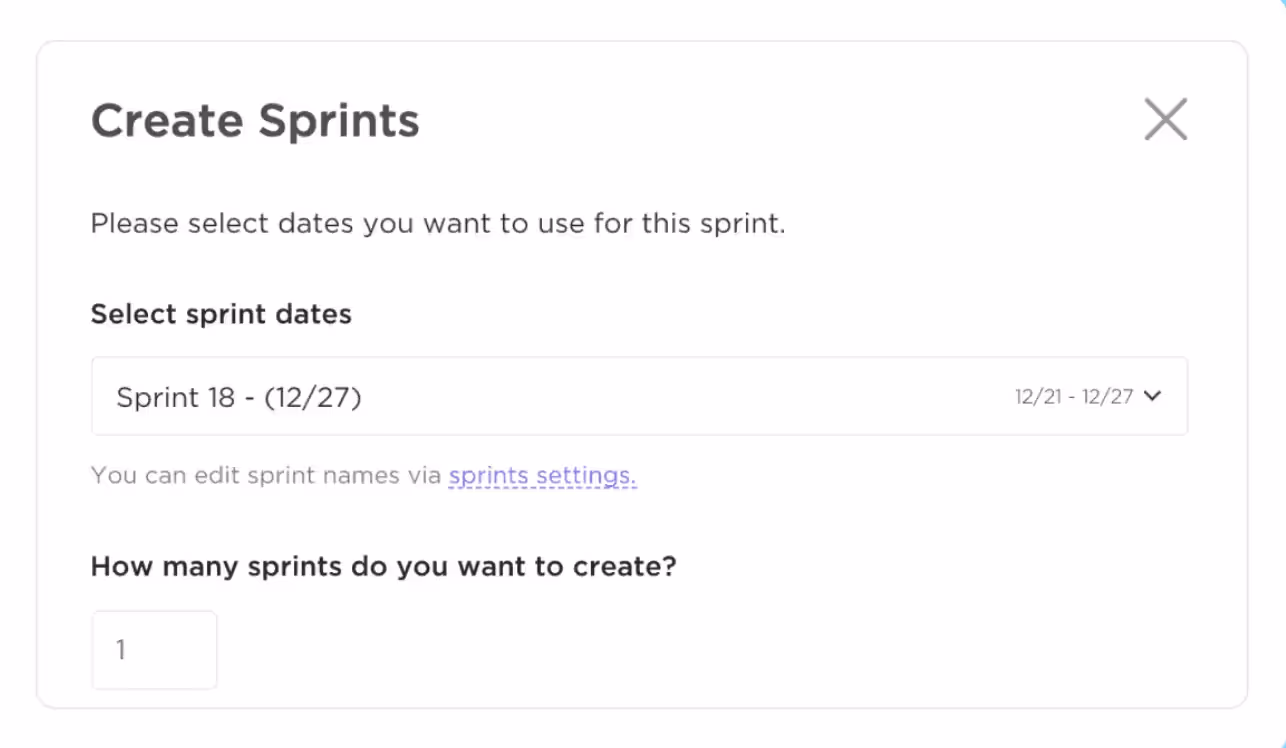 Creating Sprints in ClickUp
