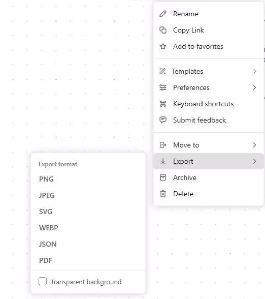 Easily share your whiteboard in various formats