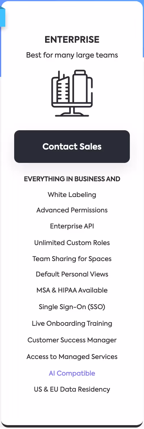 ClickUp's Enterprise Pricing Plan