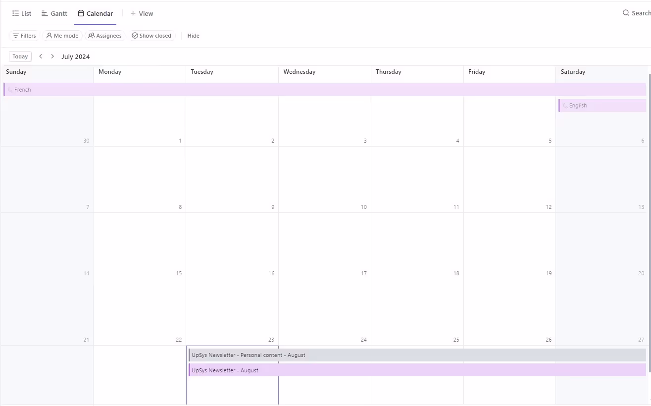 Recurring Tasks in Calendar View