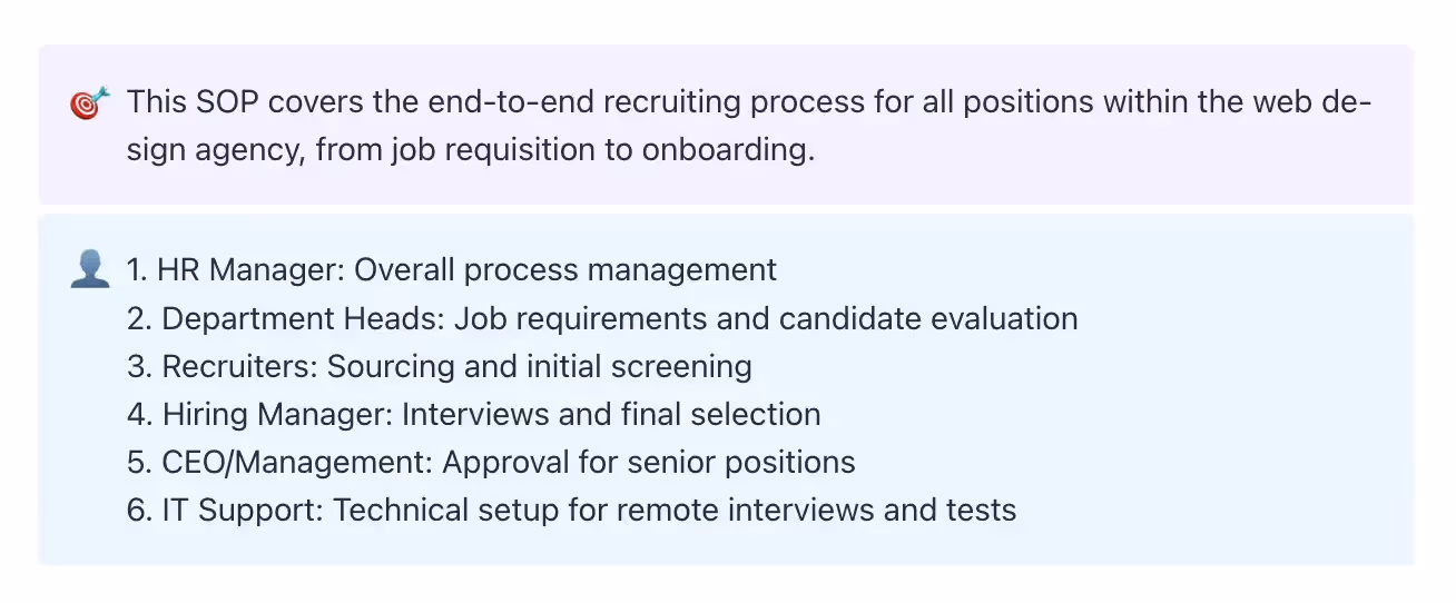 HR SOP Roles and Responsibilities