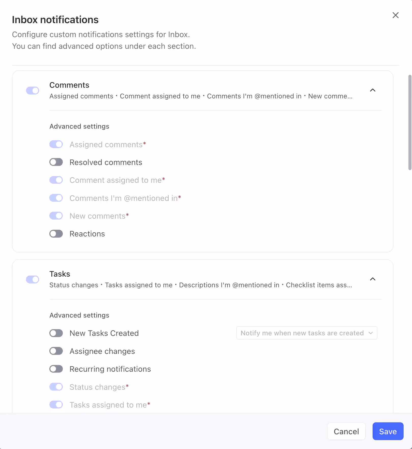 Inbox Notification in ClickUp