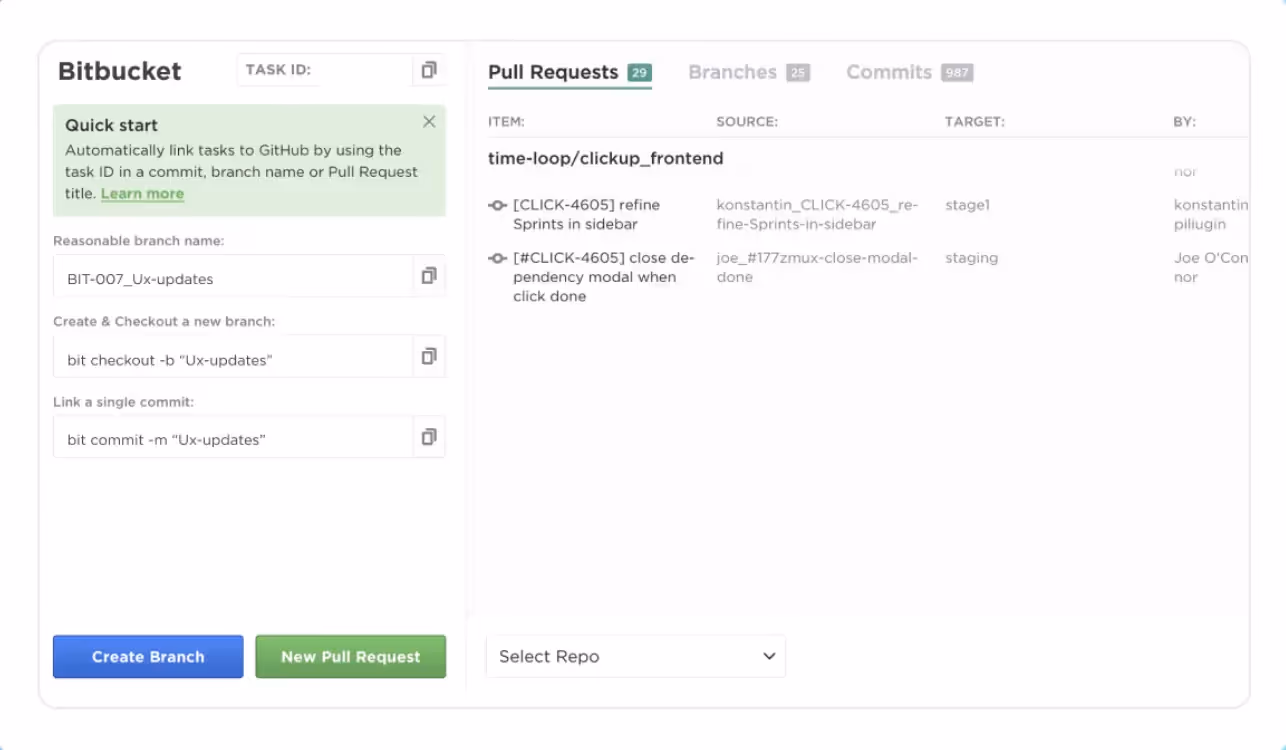 ClickUp integration with GitHub