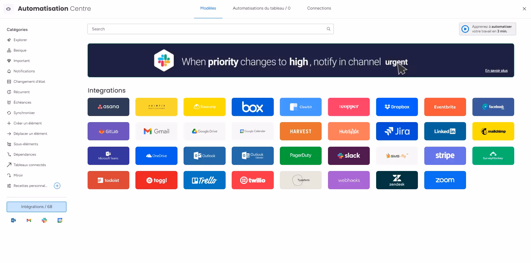 Les intégrations de Monday