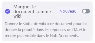 Marquer un document existant comme wiki