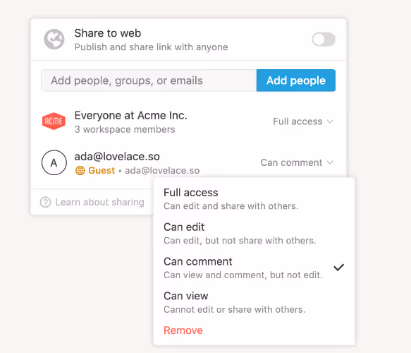 Notion Database Collaboration