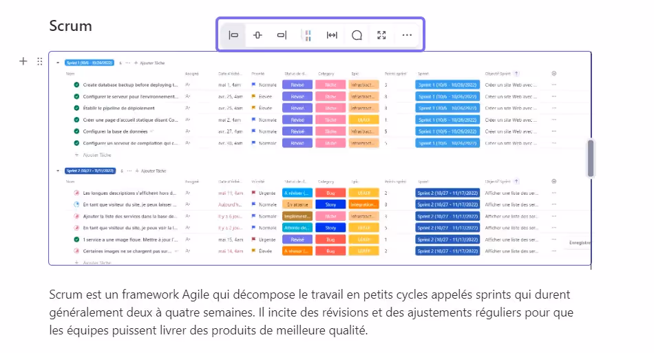 Paramétrer les contenus intégrés sur les documents ClickUp