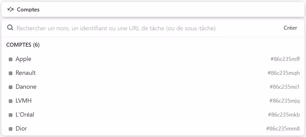 Relation entre les Comptes et les Deals