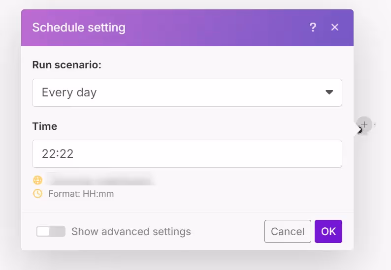 Automation Scheduling Settings