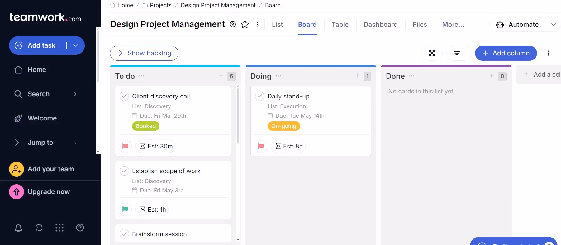Teamwork User Interface