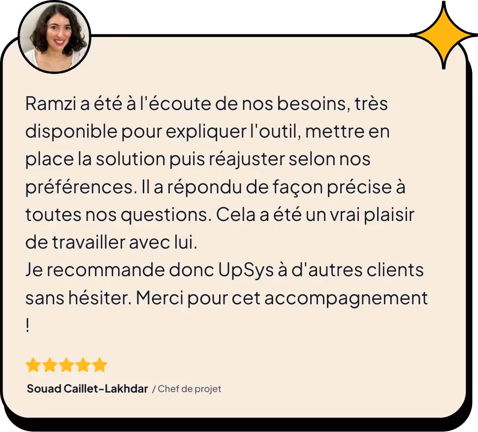 Témoignage de Souad, un client d'UpSys
