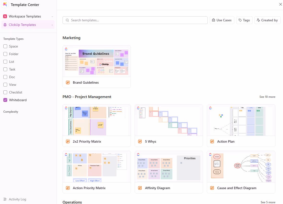 Choose from Whiteboard Templates
