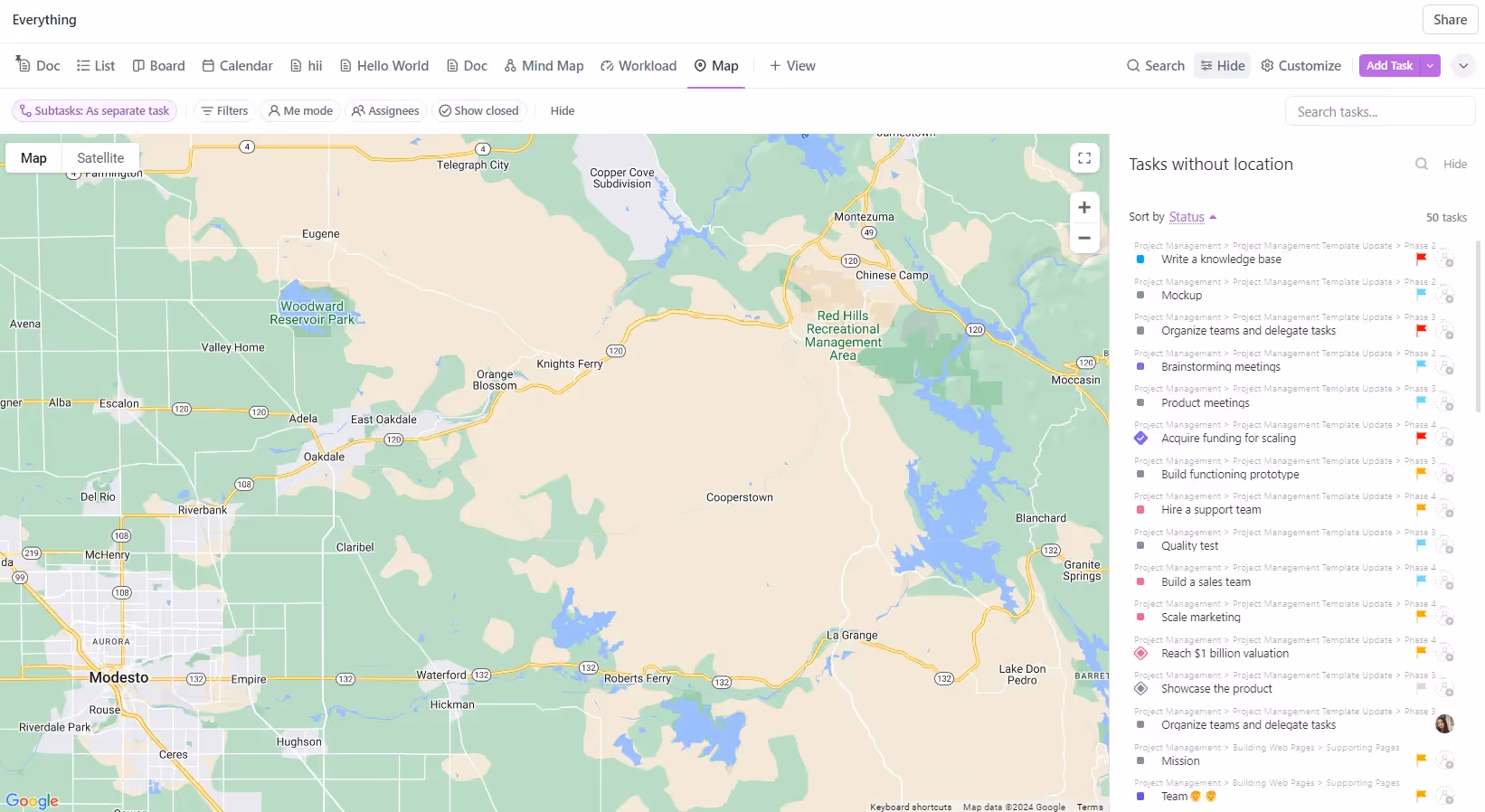 Map View in ClickUp ClickUp Map View