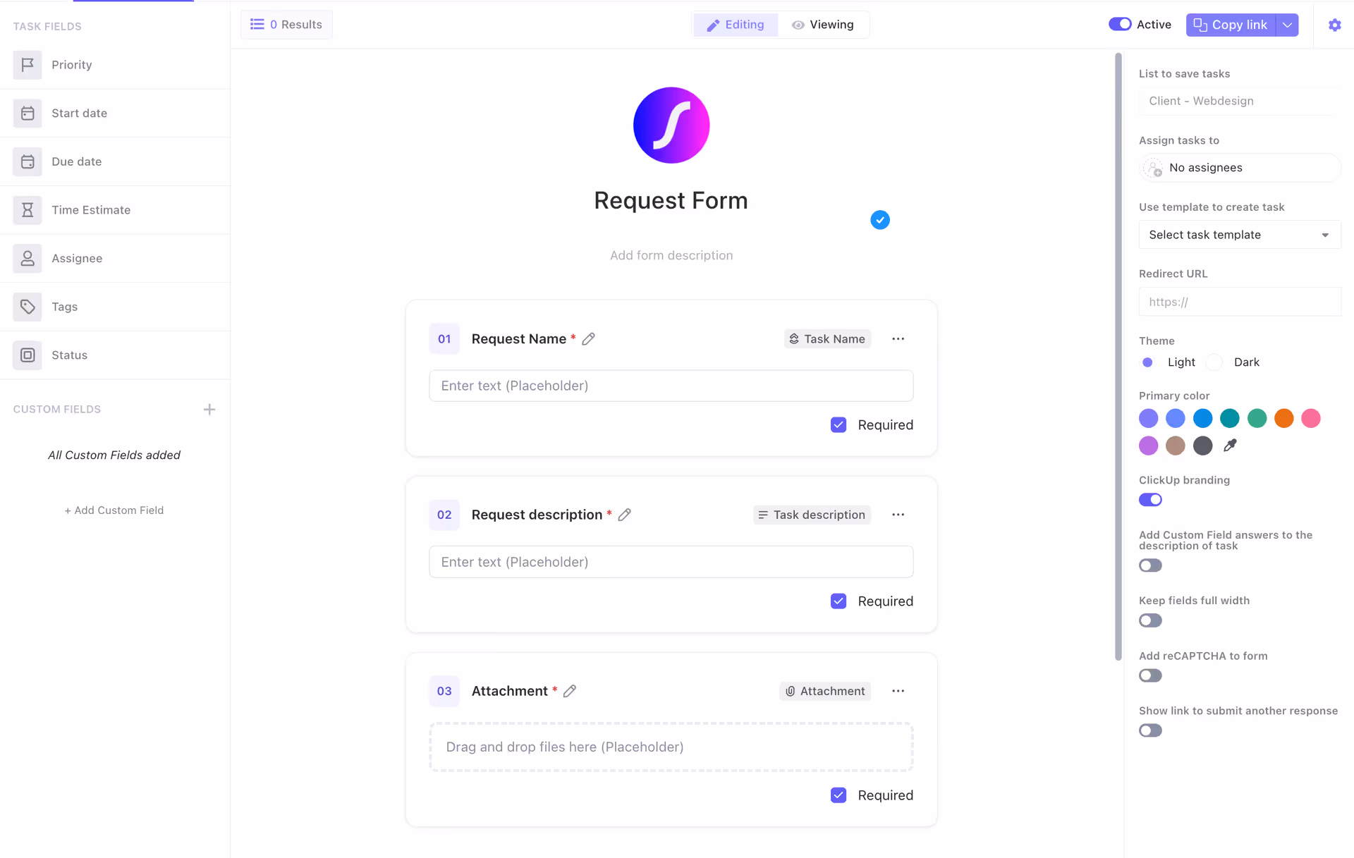Form View in ClickUp ClickUp Form View