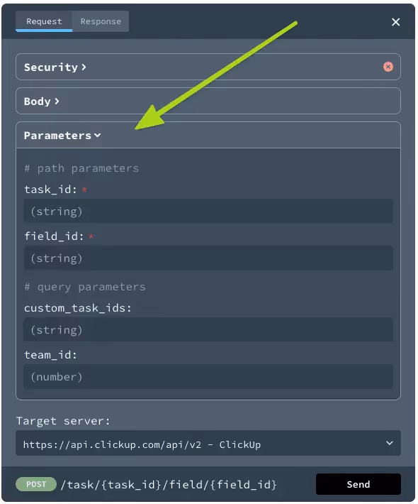 Organize tasks with API settings