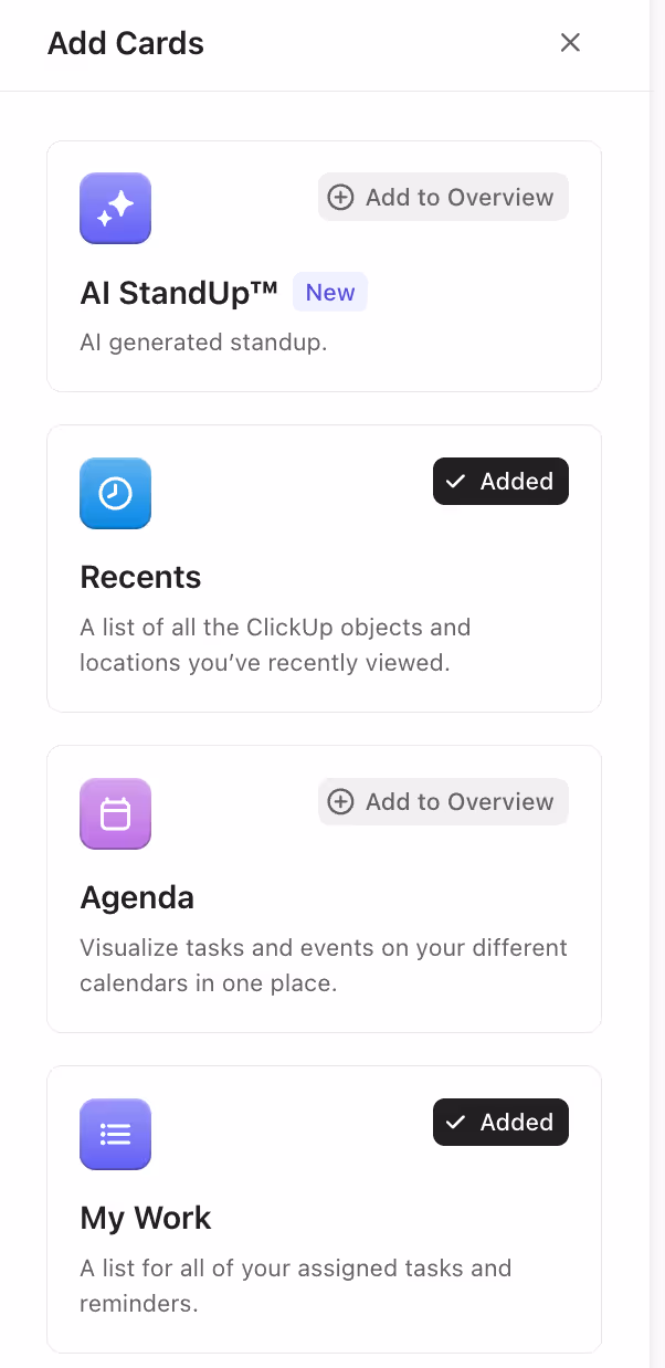 Manage Cards