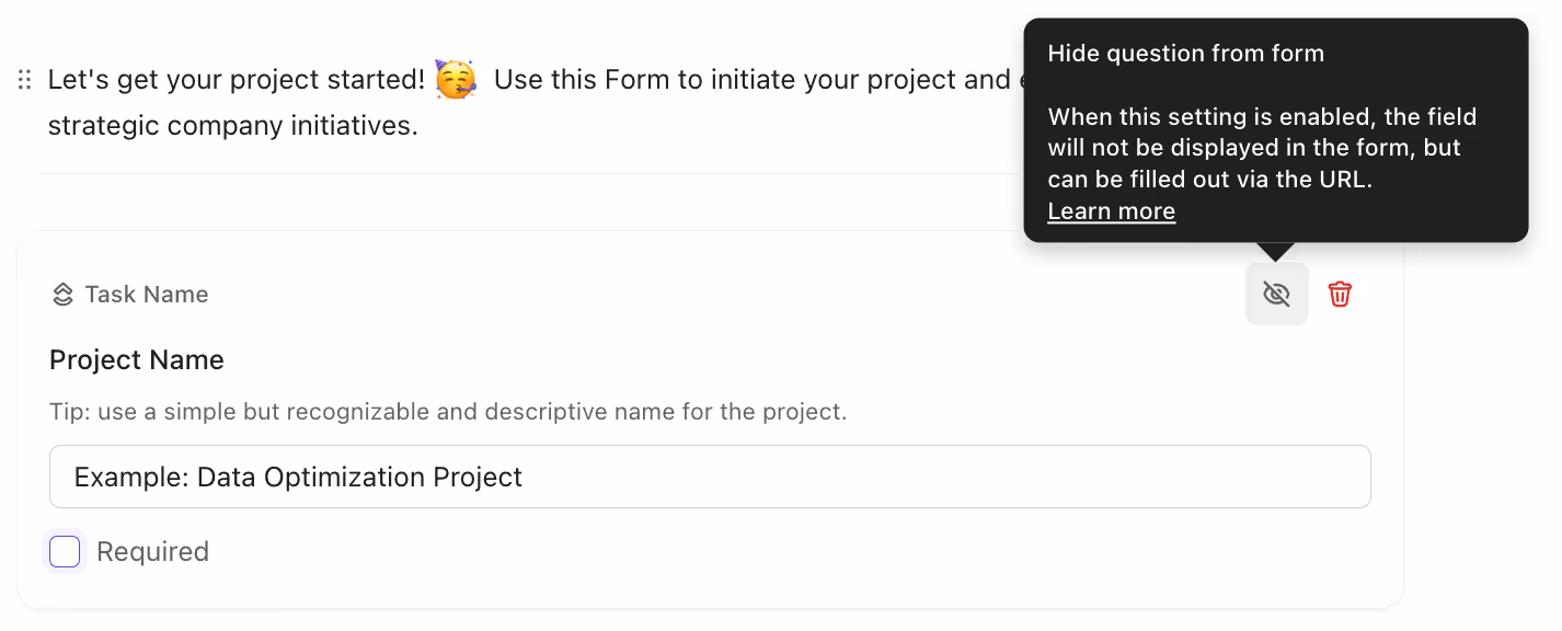 Hide form questions