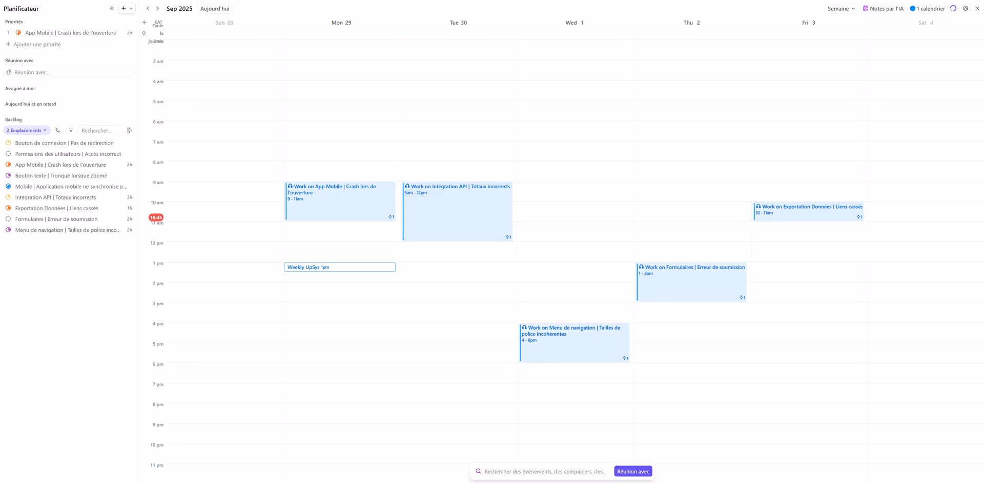 Nouvelle vue calendrier