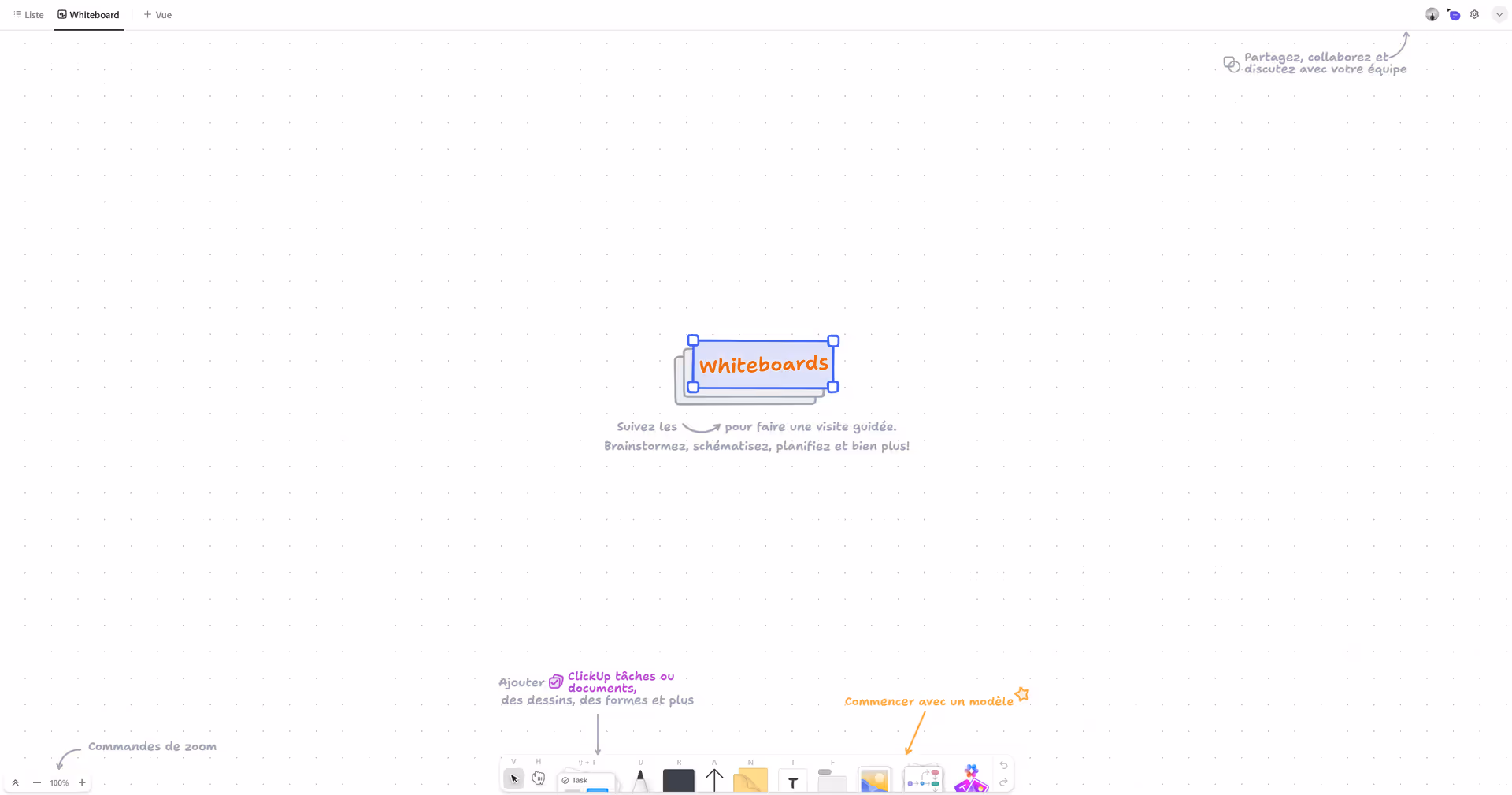 Tableaux blancs ClickUp 3.0